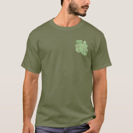 Camiseta Estêncil Cedar Waxwing - Verde-Fadiga - Bolso fron