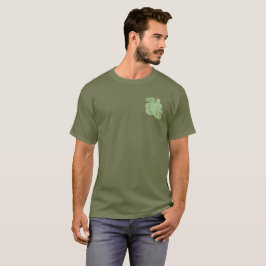 Camiseta Estêncil Cedar Waxwing - Verde-Fadiga - Bolso fron
