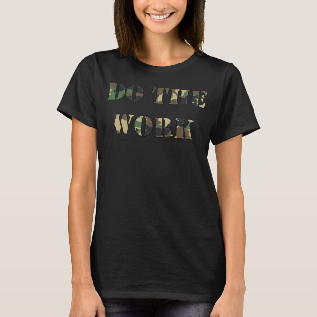 Camiseta Estêncil Da Camuflagem De Trabalho (Frente)