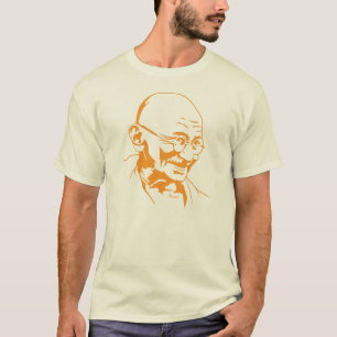 Camiseta estêncil retro do retrato de india do gandhi