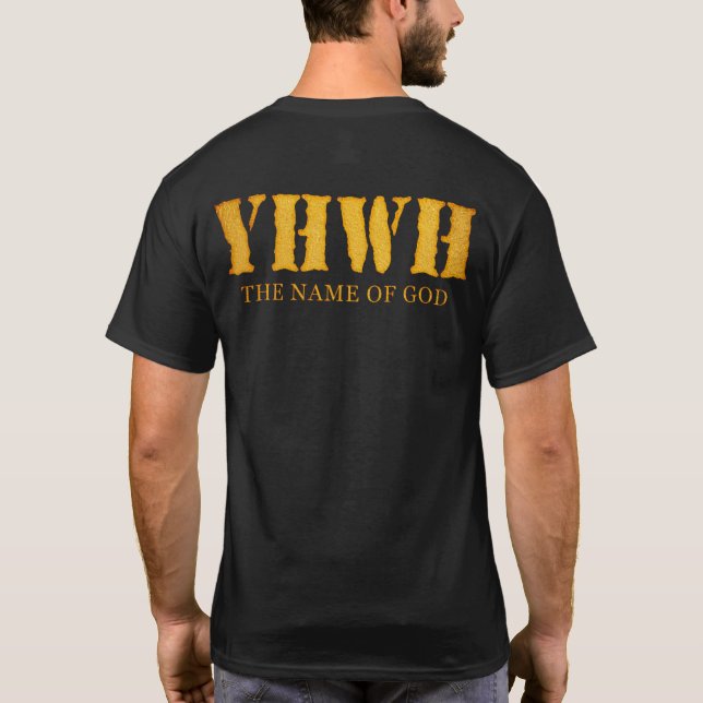 Camiseta Estêncil Tetragrammaton de YHWH (Yahweh, Jehovah) (Verso)