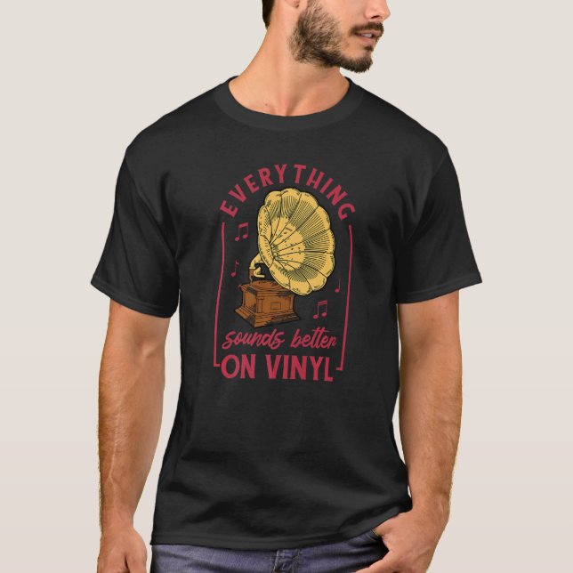 Camiseta Estéreo Vinil Record Buff Music Disk Player Áudio  (Frente)