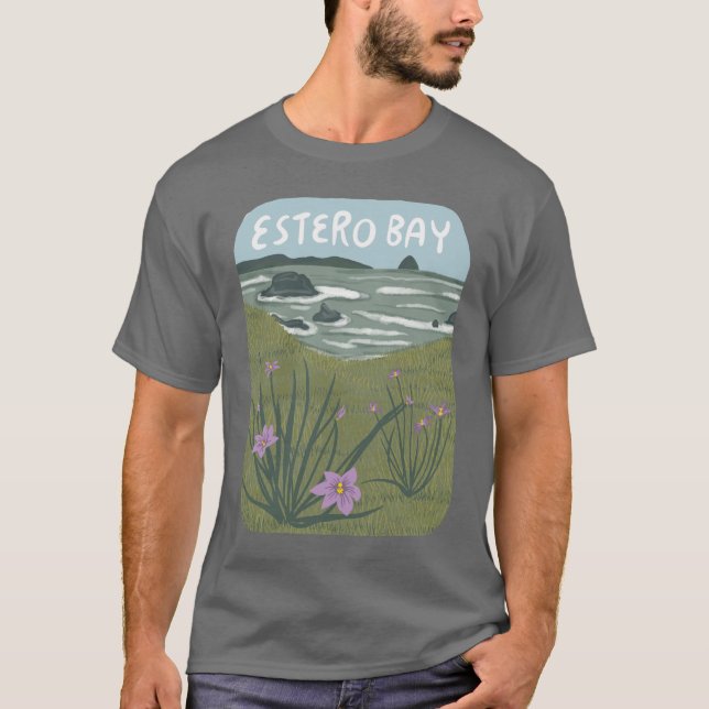 Camiseta Estero Bay Central California Illustration Beach T (Frente)