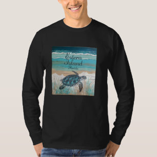 Camiseta Estero Island Sea Turtle Lover Coastal Blu
