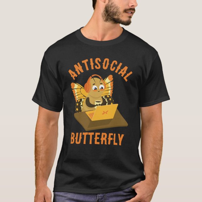 Camiseta Estética antissocial borboleta-cortesia introverti (Frente)