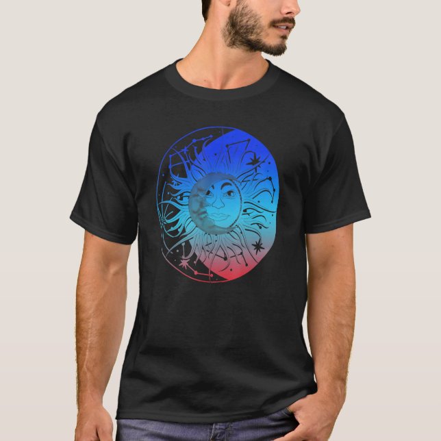 Camiseta Estética Boêmica Crescente Astronomia da Lua Astro (Frente)