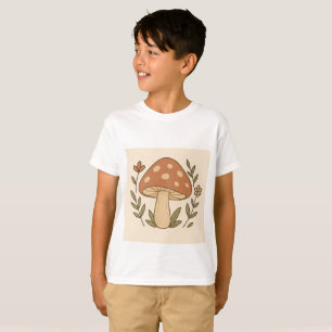 Camiseta Estética Botânica de Cogumelo