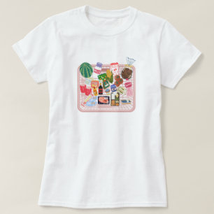 Camiseta Estética com Cesta de Compras Fofa Alim