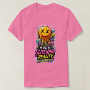 Camiseta Estética com Falha Cibernética Y2K
