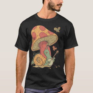 Camiseta Estética Cottagecore Caracol Sentado Debaixo de um