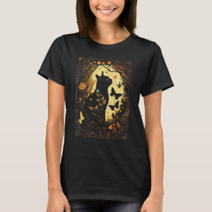Camiseta Estética Cottagecore Gato Flores E Borboletas