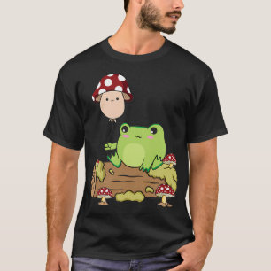 Camiseta Estética Cottagecore Kawaii Sapo Segurando um Cogu
