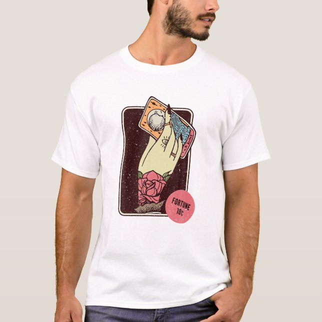Camiseta Estética da Bruxa de Leitura de Cartas da Fortune  (Frente)