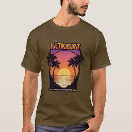 Camiseta Estética da Camisa-T do Retro Sunset Vibes Masculi