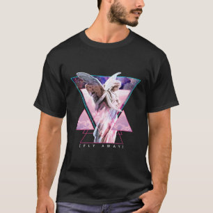 Camiseta Estética da Estátua de Anjo Vaporwave As Asas Voam