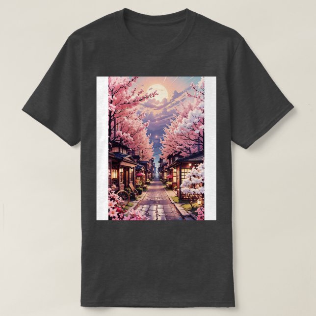 Camiseta Estética da flor Sakura (Frente do Design)
