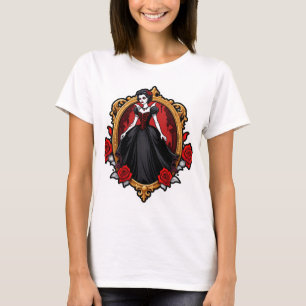 Camiseta Estética da Rainha Vampira - Halloween Gótico Eleg
