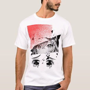 Camiseta Estética de Animes - Óculos Vermelhos Bonitos