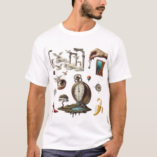 Camiseta Estética de Colagem Surrealista Retro   V