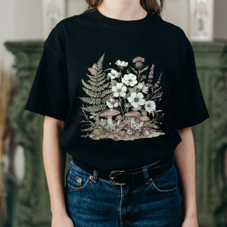 Camiseta Estética de Flor Silvestre da Floresta Te