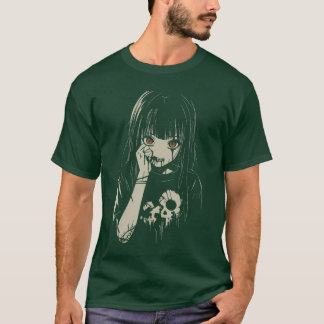 Camiseta Estética de garota de terror de anime soft grunge