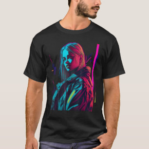 Camiseta Estética de Mulher Americana Garota Techno Rave Le