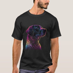 Camiseta Estética de onda sintética do Black Labrador dos a