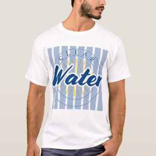 Camiseta Estética de Praia de Verão com Água Clara