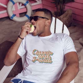 CAMISETA ESTÉTICA DE RETRO DE PAVILHÃO DE RAINBOW QUEER E P