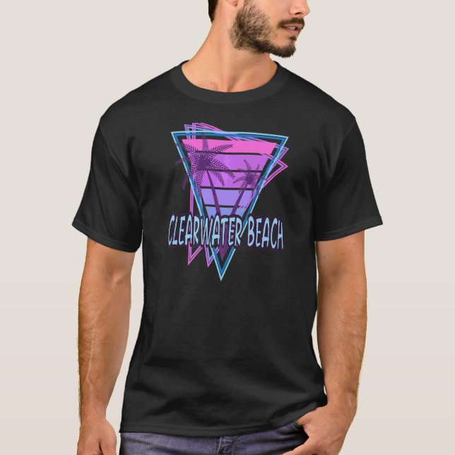 Camiseta Estética de Vaporwave em Clearwater Beach (Frente)