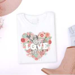 Camiseta Estética do Anjo Querubim Coquete Vitoriano Coraçã