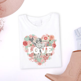 Camiseta Estética do Anjo Querubim Coquete Vitoriano Coraçã