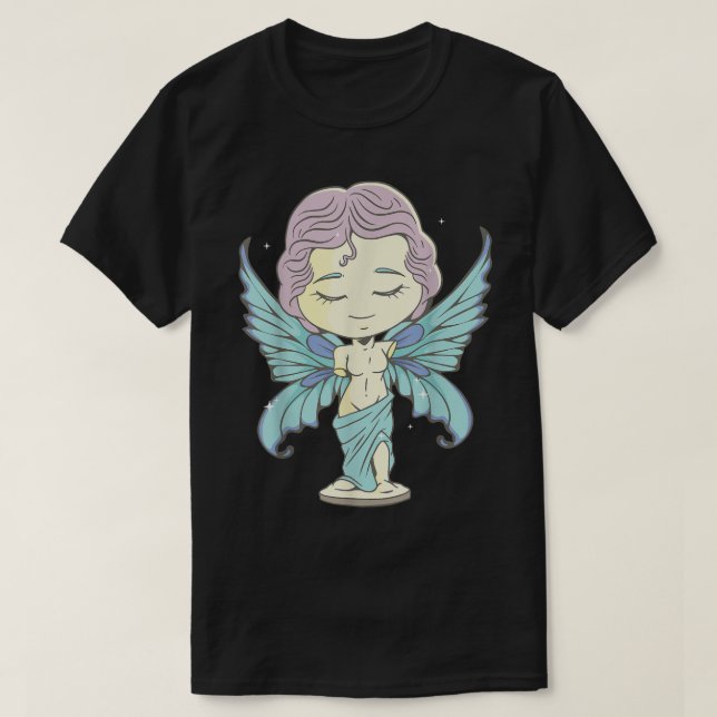 Camiseta Estética Fairycore Chibi Fairy Venus De Milo Stat (Frente do Design)