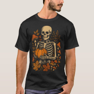 Camiseta Estética Floral Cottagecore de Outono Cogumelo Esq
