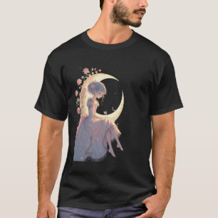 Camiseta Estética gótica suave da Princesa Lua Jirai Kei