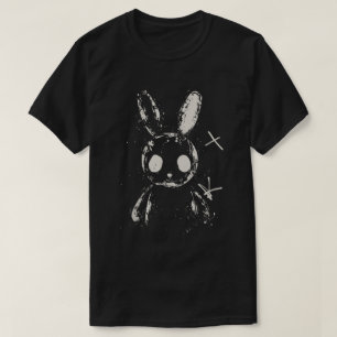 Camiseta Estética Grunge de Coelho Fofo e Sinistro