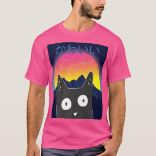 Camiseta Estética Indígena Japonesa do Gato Kawaii Retrowav