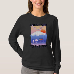 Camiseta Estética Japonesa Eu Devo Chegar ao Topo Cereja