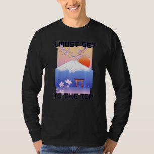 Camiseta Estética Japonesa Eu Devo Chegar ao Topo Cereja