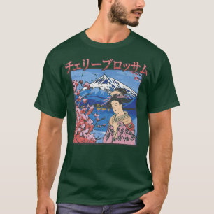 Camiseta Estética Japonesa - Sakura Girl - Cherry Blossom