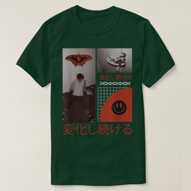 Camiseta Estética japonesa triste (Frente do Design)