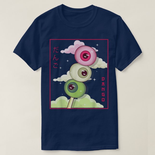Camiseta Estética Kawaii Japonês Dango Mochi Ey (Frente do Design)