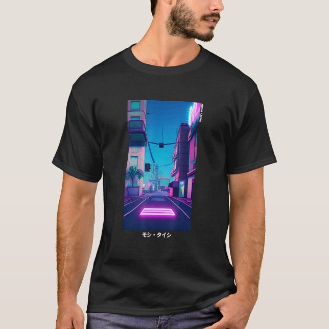 Camiseta Estética Otaku Vaporwave Japonesa Synthwave Retrô  (Frente)