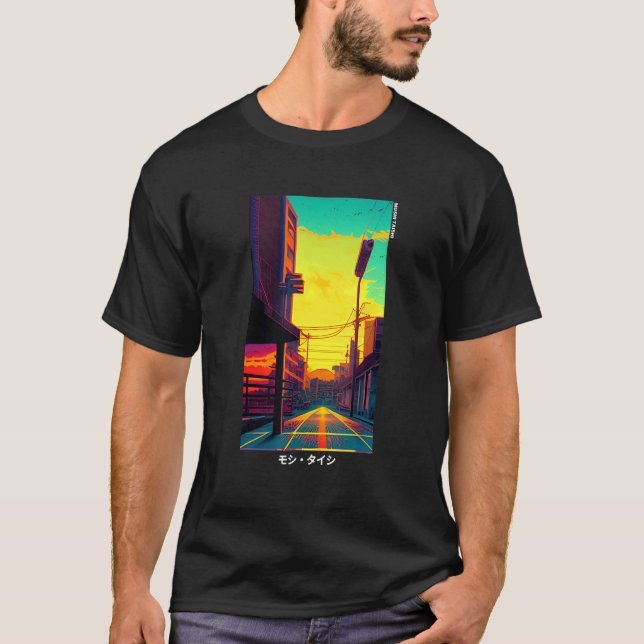 Camiseta Estética Otaku Vaporwave Japonesa Synthwave Retrô  (Frente)
