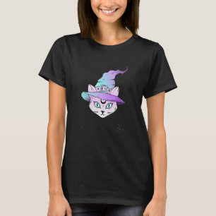 Camiseta Estética Pastel Goth Fofa Bruxa Assustadora Gato