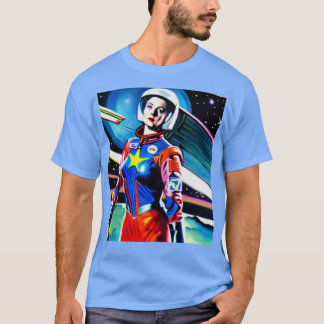 Camiseta Estética retrô do História em quadrinhos Spacegirl