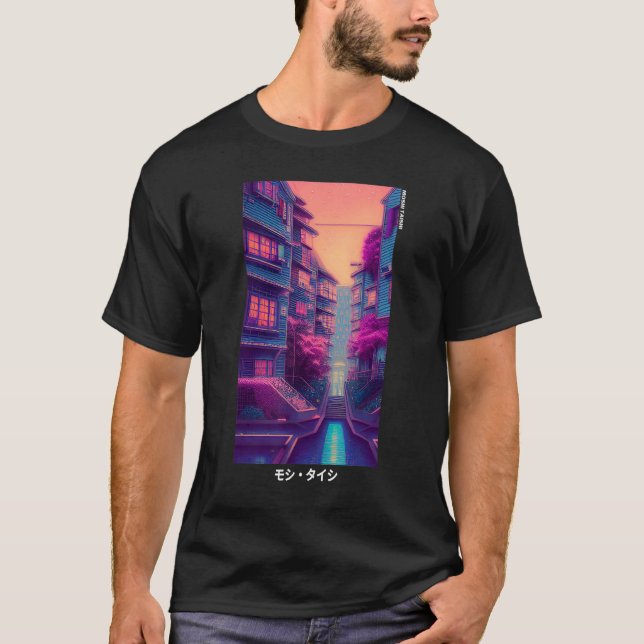 Camiseta Estética retrô japonesa Vaporwave Otaku 2 (Frente)