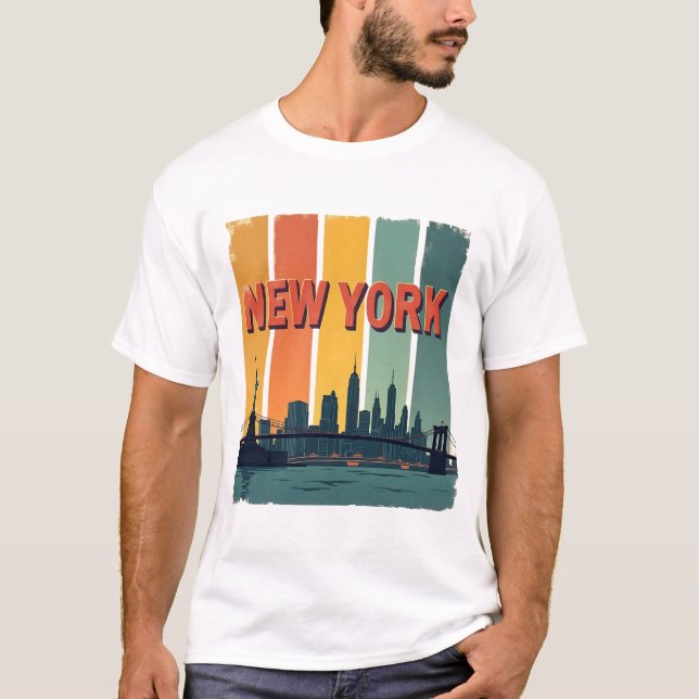 Camiseta Estética retrorreflectora por Skyline Nova Iorque  (Frente)