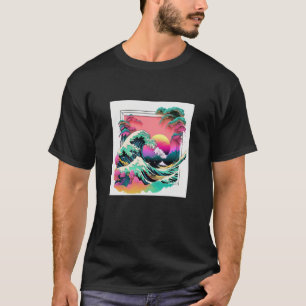 Camiseta Estética Vaperwave Glitch Grande Onda Retrowave Sy