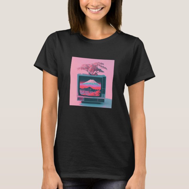 Camiseta Estética Vaperwave Glitch Retrowave Synthwave 4 (Frente)